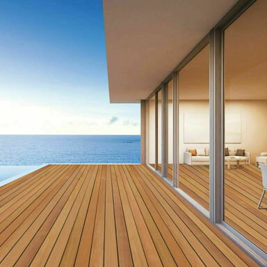 Garapa Terrassenholz in glatter Oberfl&auml;che