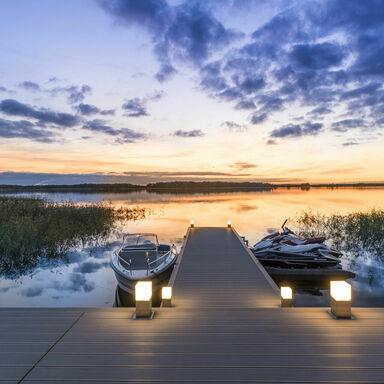 Steg Anlage mit UPM ProFi Deck 150 in Perlgrau